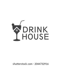 Drink glass logo illustration vector flat design