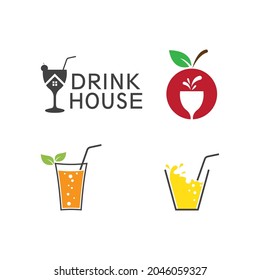 Drink glass logo illustration vector flat design