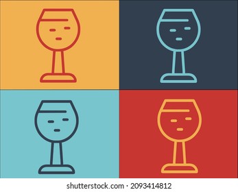 Drink Glass Logo Template, Simple Flat Icon of glass,drink,water
