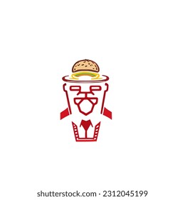 drink glass logo vector with burger,junkfood logo for symbol and icon