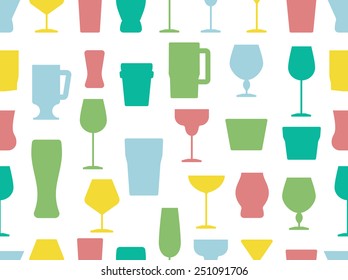 Drink glass retro seamless pattern