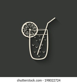 drink in glass with straw