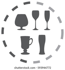 Drink glass vector icon