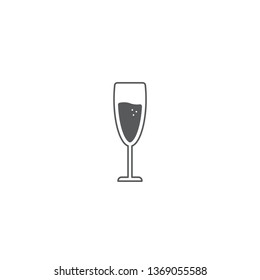 Icono del vector de vidrio de bebebo aislado en fondo blanco