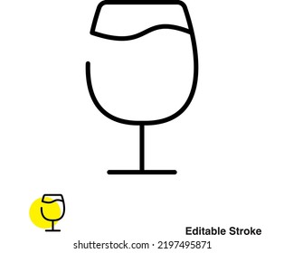 Drink Glass Vector Line Icon