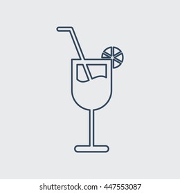 Drink Glass Vector Line Icon. Eps.-10.