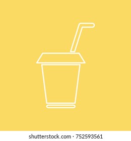 Drink Glass vector line icon. eps-10