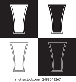 Drink glasses file and line icon. Wineglass icon set. Champagne glass. Vector illustration. EPS 10