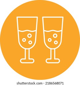 Drink Glasses line circle icon vector image. Can also be used for web apps, mobile apps and print media.