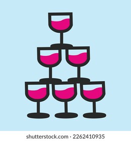 Drink Glasses which are filled with wine