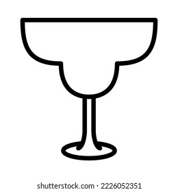 Drink glassware flat line icon. Outline sign for mobile concept and web design, store