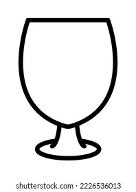 Drink glassware flat line icon. Outline sign for mobile concept and web design, store