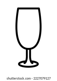 Drink glassware flat line icon. Outline sign for mobile concept and web design, store