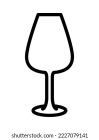 Drink glassware flat line icon. Outline sign for mobile concept and web design, store