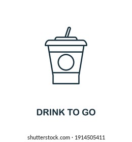 Icono de Bebida para ir. Elemento sencillo de la recogida de bebidas. Icono de bebidas creativas para ir para diseño web, plantillas, infografías y más
