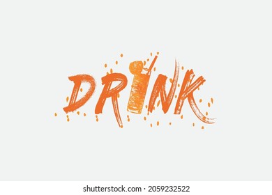 drink graphics t-shirt design for modern print, souvenirs, and other uses, vector illustration.