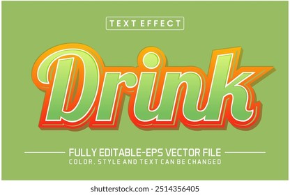 Beber fuente verde Efecto de texto editable