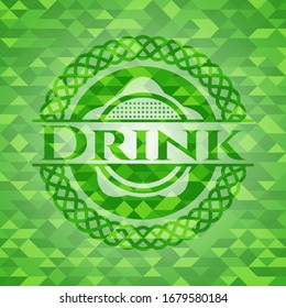 Drink green mosaic emblem. Vector Illustration. Detailed.