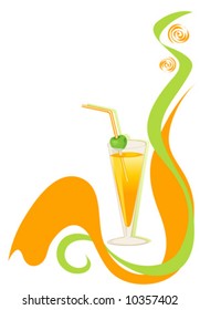 Drink green and orange background.