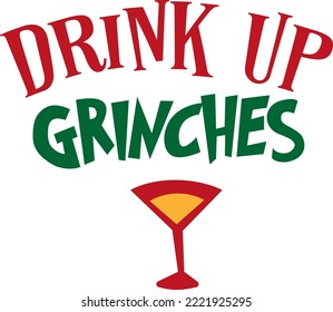 Drink up grinches  Matching Family Christmas Shirts  Christmas Gift  Family Christmas  Sticker Christmas  Card 