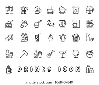 drink hand drawn icon design illustration, line style icon, designed for app and web