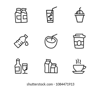 drink hand drawn icon set design illustration, hand drawn style design, designed web and app
