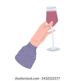 Drink in hand. People holding glass bar cocktail. Beverages in glass, cup, bottle, wineglass