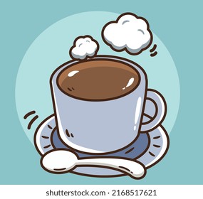 drink hot coffee Vector Illustration