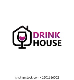 Drink House Logo Template Design Vector