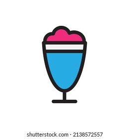 drink ice cream glass icon for website, presentation symbol