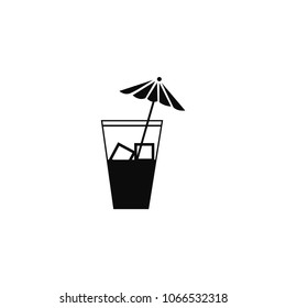 Drink with ice vector icon