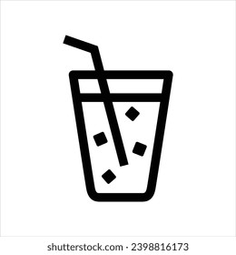 Icono del vector de agua de hielo para beber