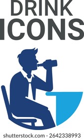 Ícones de bebida, vetor de ícones Bebidas Vetor de símbolo