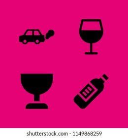 drink icon. 4 drink set with contamination and wine vector icons for web and mobile app