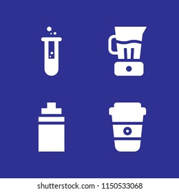 drink icon. 4 drink set with potion, blender, coffee and isotonic vector icons for web and mobile app