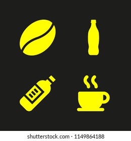 drink icon. 4 drink set with soda, wine, coffee and bean vector icons for web and mobile app
