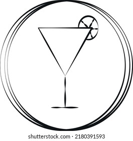 Drink icon. For a bar. Advertisement for alcoholic beverages. Drink icon. button icon.