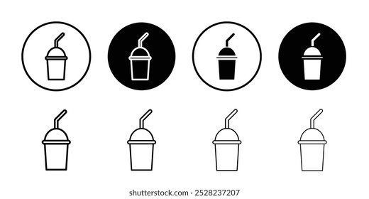 Drink icon Black and white outline vector