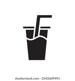 Drink icon black and white vector sign