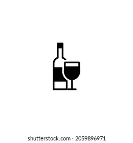 Icono de bebida, botella de bebida y vector de icono de vidrio
