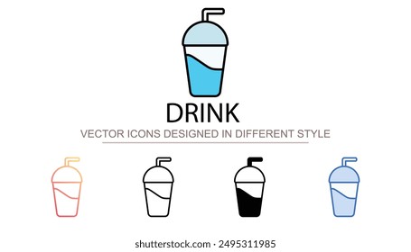 Drink icon design with white background stock illustration
