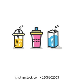 drink icon with flat design style