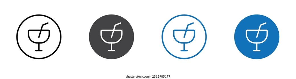 Drink icon flat editable icon mark set.