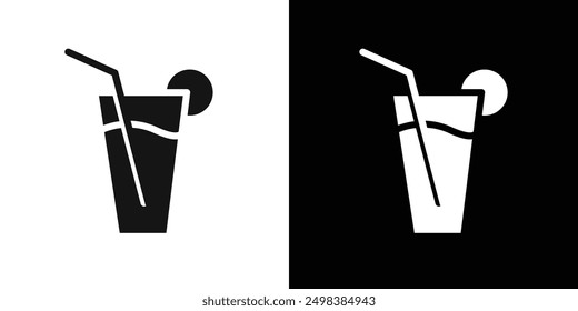 Drink icon flat line symbol set.