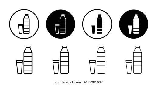 drink icon Flat simple outline set