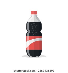 Drink icon in flat style. Plastic bottle vector illustration on isolated background. Water beverage sign business concept.