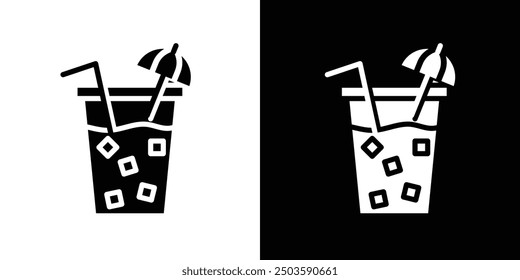 Drink icon Flat vector set outline