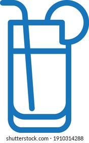 Trinksymbol. Glassymbol, Vektorgrafik (blaue Version)