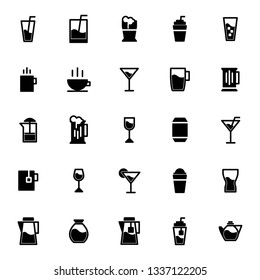 drink icon glyph sign. Drink symbol, logo illustration. Different style icons set. Pixel perfect vector graphics - Vector
