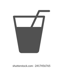 drink icon of glyph style design vector template